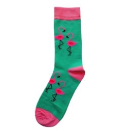 zöld flamingós zokni